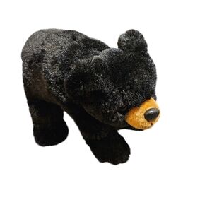Bearington Collection Plush Bear Black Lays flat 13 in toe to toe Cub Great Cond